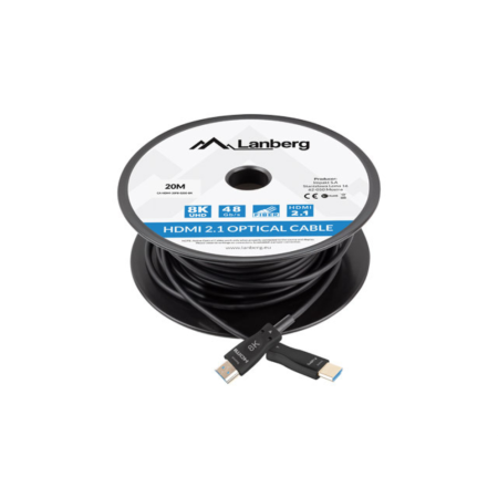 Cable hdmi aoc lanberg v2.1 m - m optico activo 8k 60hz 20m negro