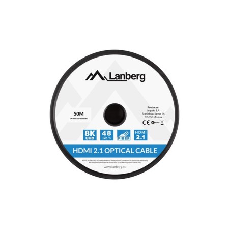 Cable hdmi aoc lanberg v2.1 m - m optico activo 8k 60hz 50m negro