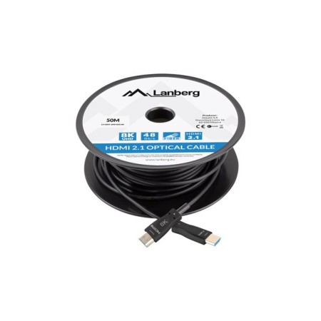 Cable hdmi aoc lanberg v2.1 m - m optico activo 8k 60hz 50m negro