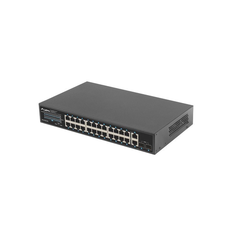 Switch lanberg 24 puertos 1gb poe+ - 2x sfp 2x gbit ethernet 360w rack 19 pulgadas
