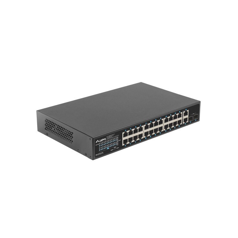 Switch lanberg 24 puertos 1gb poe+ - 2x sfp 2x gbit ethernet 360w rack 19 pulgadas