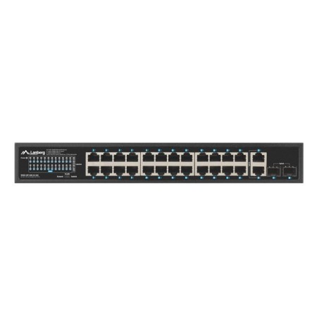Switch lanberg 24 puertos 1gb poe+ - 2x sfp 2x gbit ethernet 360w rack 19 pulgadas