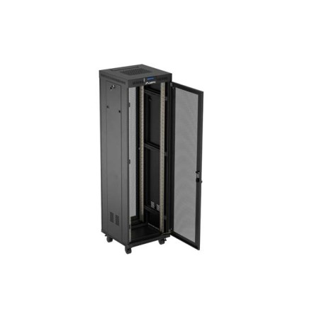Armario lanberg rack 19 pulgadas 42u - 600x600 flat pack v2 puerta mesh con lcd negro