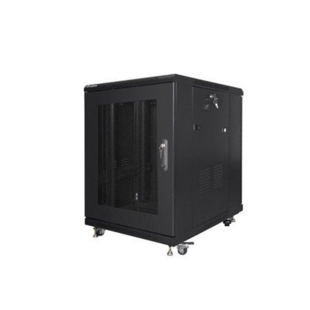Armario rack lanberg 19 pulgadas 15u - 600x800 flat pack negro puerta malla