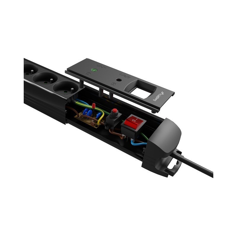 Regleta lanberg sp1 5 tomas schuko proteccion hasta 2500w negra 5m