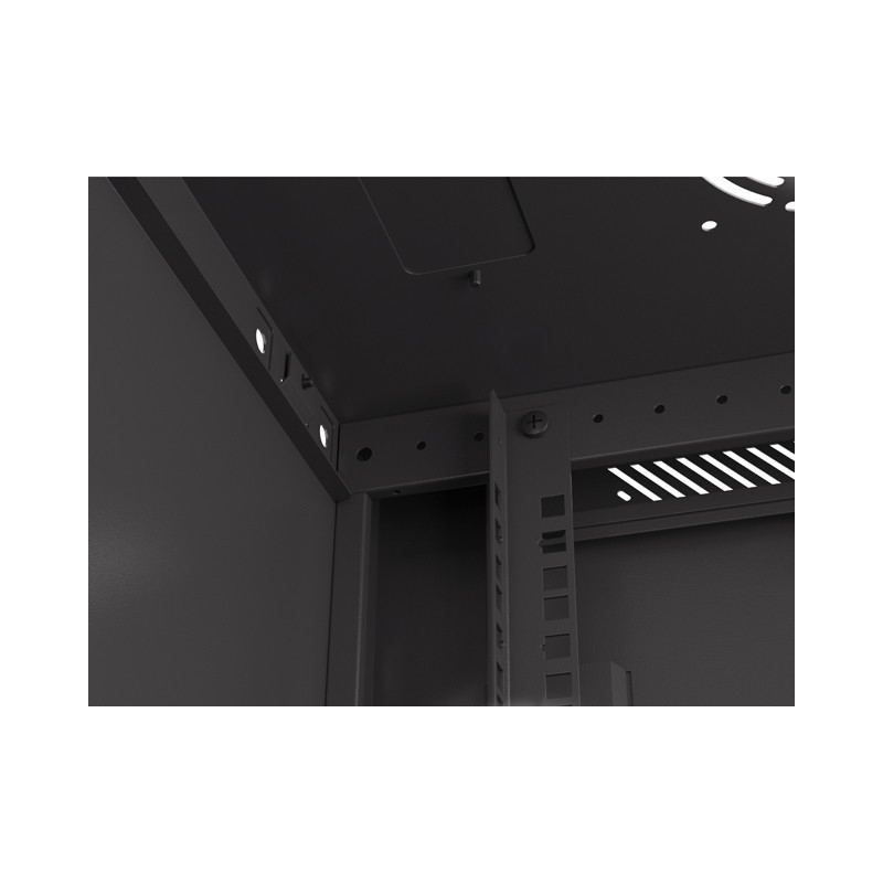 Armario lanberg mural rack 19 pulgadas 4u - 600x450 puerta perforada flat pack negro