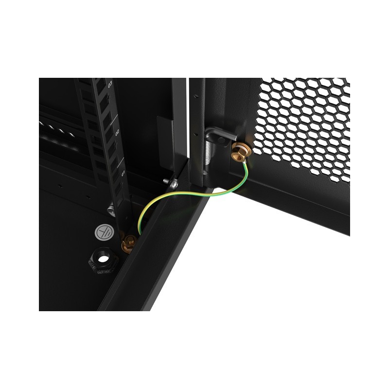 Armario lanberg mural rack 19 pulgadas 9u - 600x450 con puerta perforada negro flat pack
