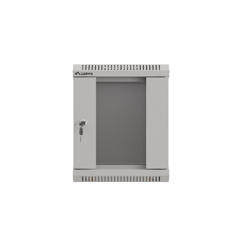 Armario lanberg mural rack 10 pulgadas 6u - 300x300 flat pack gris puerta cristal