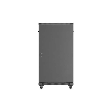 Armario lanberg rack 19 pulgadas 22u - 600x1000 flat pack puerta cristal negro