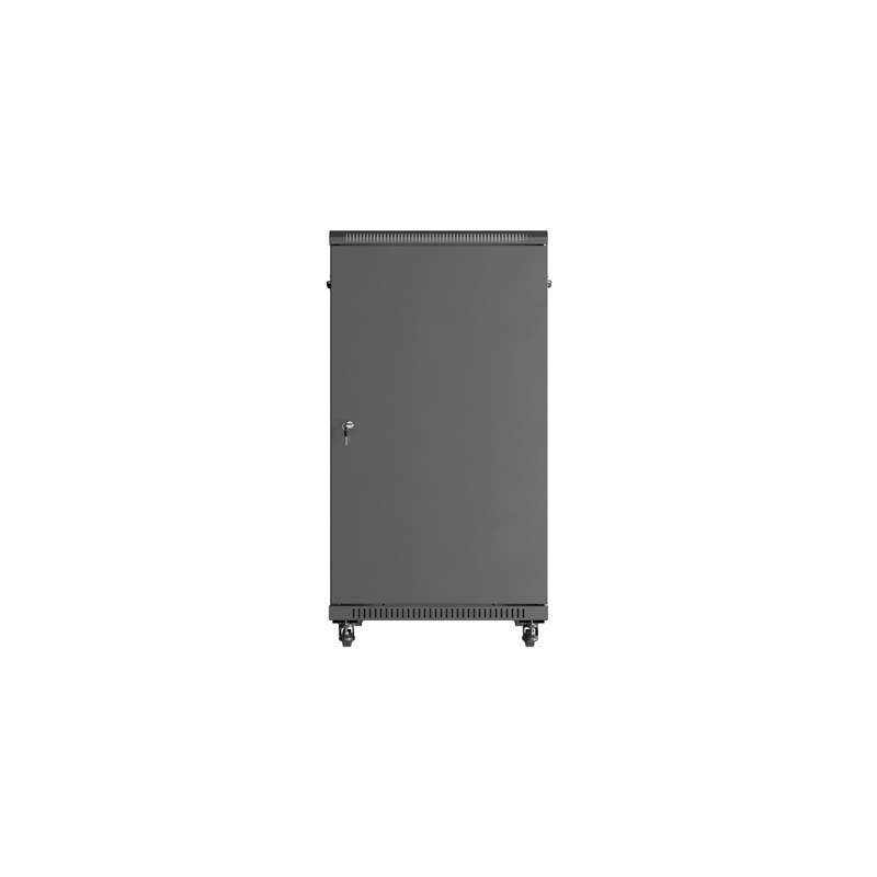 Armario lanberg rack 19 pulgadas 22u - 600x1000 flat pack puerta cristal negro