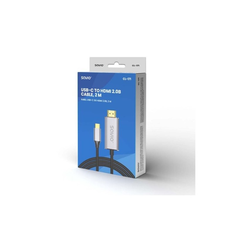 CABLE USB-C A HDMI 2.0 4K 2M SAVIO CL-171
