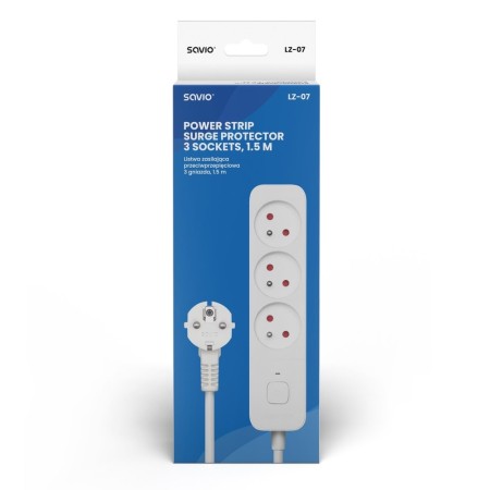 REGLETA DE 3 ENCHUFES 1.5M BLANCO SAVIO LZ-07