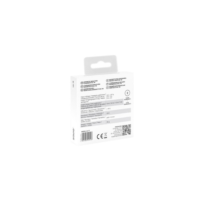 CARGADOR QI SAVIO 15W LA-11