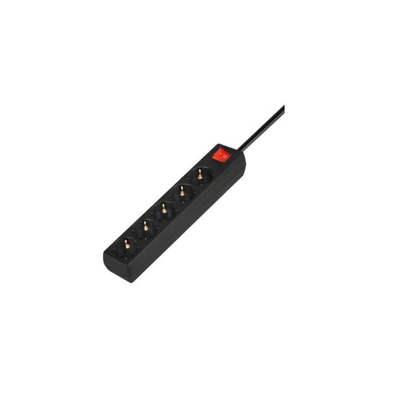 REGLETA DE 5 ENCHUFES SAVIO LZ-15 BLACK