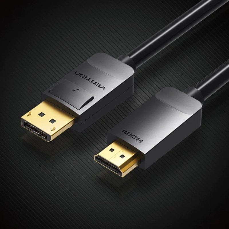 Cable Conversor Vention HADBH/ Displayport Macho - HDMI Macho/ 2m/ Negro