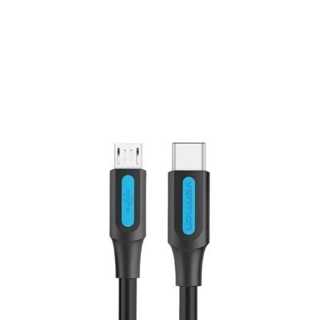 Cable USB 2.0 Tipo-C Vention COVBD/ USB Tipo-C Macho - MicroUSB Macho/ 480Mbps/ 50cm/ Negro