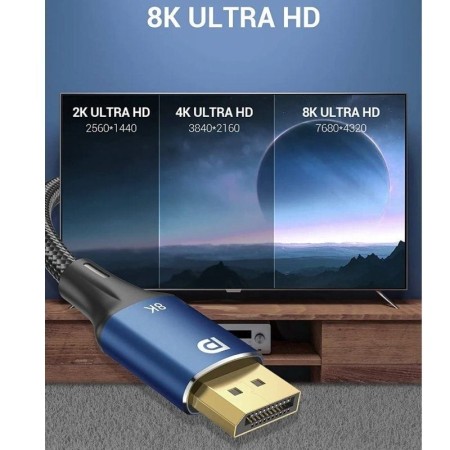 Cable DisplayPort 1.4 8K Vention HCELG/ DisplayPort Macho - DisplayPort Macho/ 1.5m/ Azul