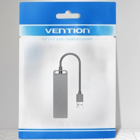 Hub USB 3.0 Vention CHLHB/ 4xUSB/ 1xMicroUSB PD/ Gris