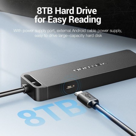 Hub USB 2.0 Vention CHMHB/ 4xUSB/ 1xMicroUSB PD