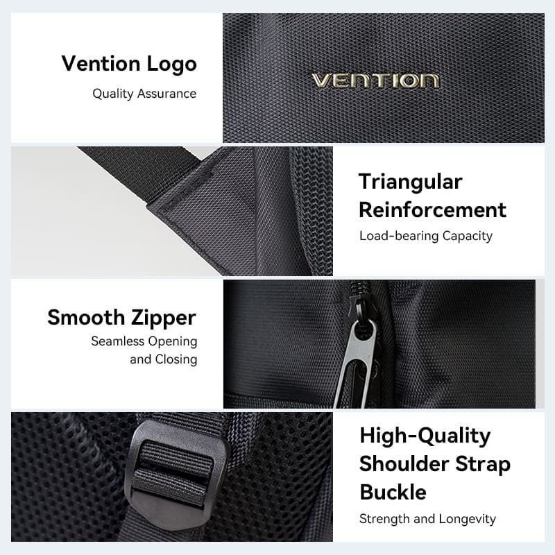 Mochila Vention KRMB0 para Portátiles hasta 15.6″/ 20L/ Negra
