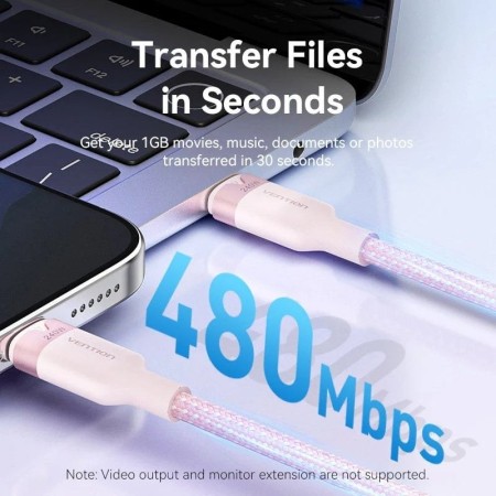Cable USB 2.0 Tipo-C 5A Vention TRIJF/ USB Tipo-C Macho - USB Tipo-C Macho/ Hasta 240W/ 480Mbps/ 1m/ Dorado