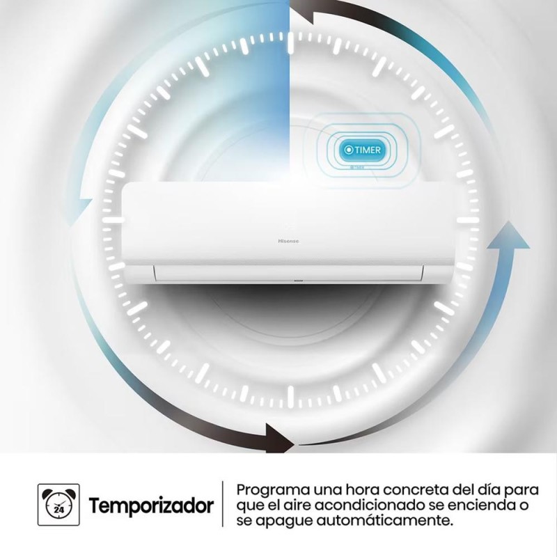 Aire acondicionado split 1x1 hisense inverter 2236 frig - h 2236kcal - h wifi kc25yr3b