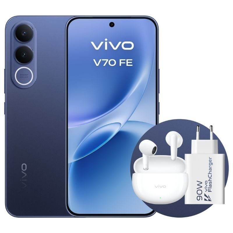 Smartphone Vivo V70 FE 8GB/ 512GB/ 6.83″/ 5G/ Azul/ Incluye Cargador + Auriculares