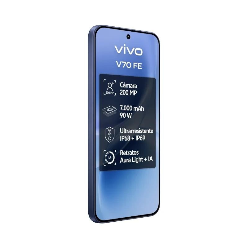 Smartphone Vivo V70 FE 8GB/ 512GB/ 6.83″/ 5G/ Azul/ Incluye Cargador + Auriculares