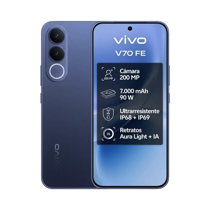 Smartphone Vivo V70 FE 8GB/ 512GB/ 6.83″/ 5G/ Azul/ Incluye Cargador + Auriculares
