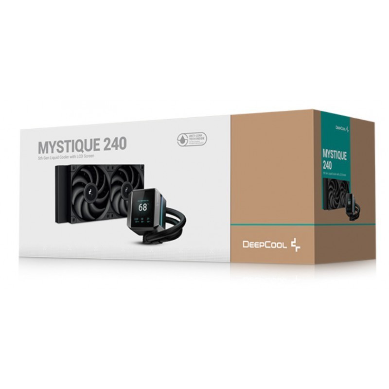 Kit refrigeracion liquida deepcool mystique 240 display 2.8 pulgadas 2x 120mm negro