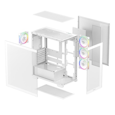 Caja ordenador gaming atx deepcool cg580v2 cristal templado blanca