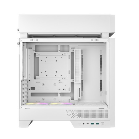 Caja ordenador gaming deepcool cl660 atx argb cristal templado blanca y madera