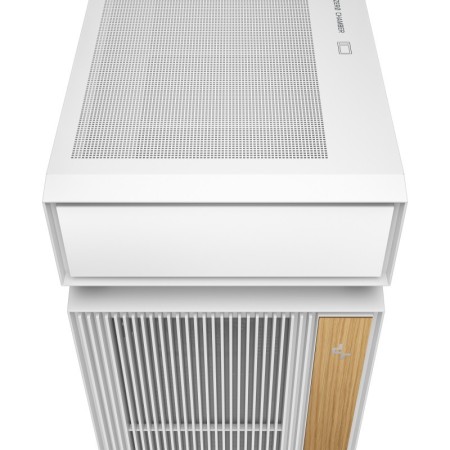 Caja ordenador gaming deepcool cl660 atx argb cristal templado blanca y madera