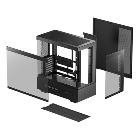 Caja ordenador gaming deepcool atx ch690 cristal templado negra