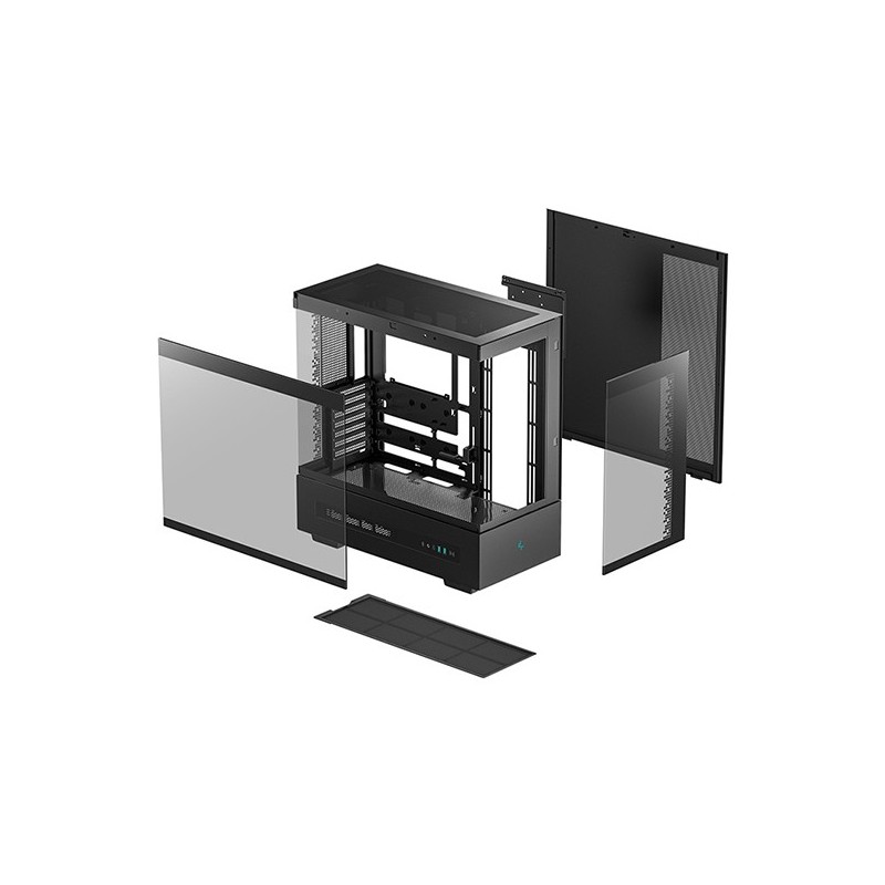 Caja ordenador gaming deepcool atx ch690 cristal templado negra