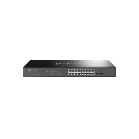 Swicht tp - link 16 puertos 10 - 100 - 1000mbps con 2 ptos sfp gestionable rack 19 pulgadas