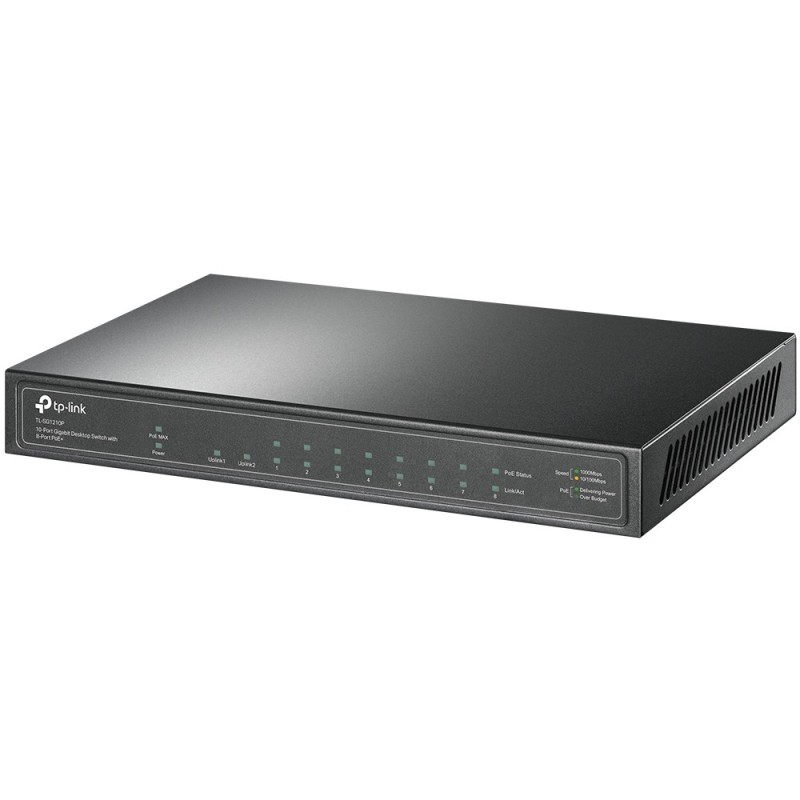 Switch 10 puertos tp - link tl - sg1210p 10 - 100 - 1000 8 puertos poe+ 1 puerto sfp