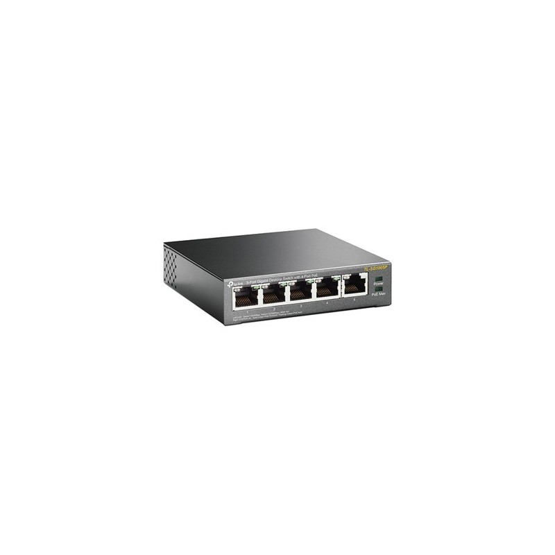 Switch 5 puertos 10 - 100 - 1000 4 ptos poe 56w tp - link