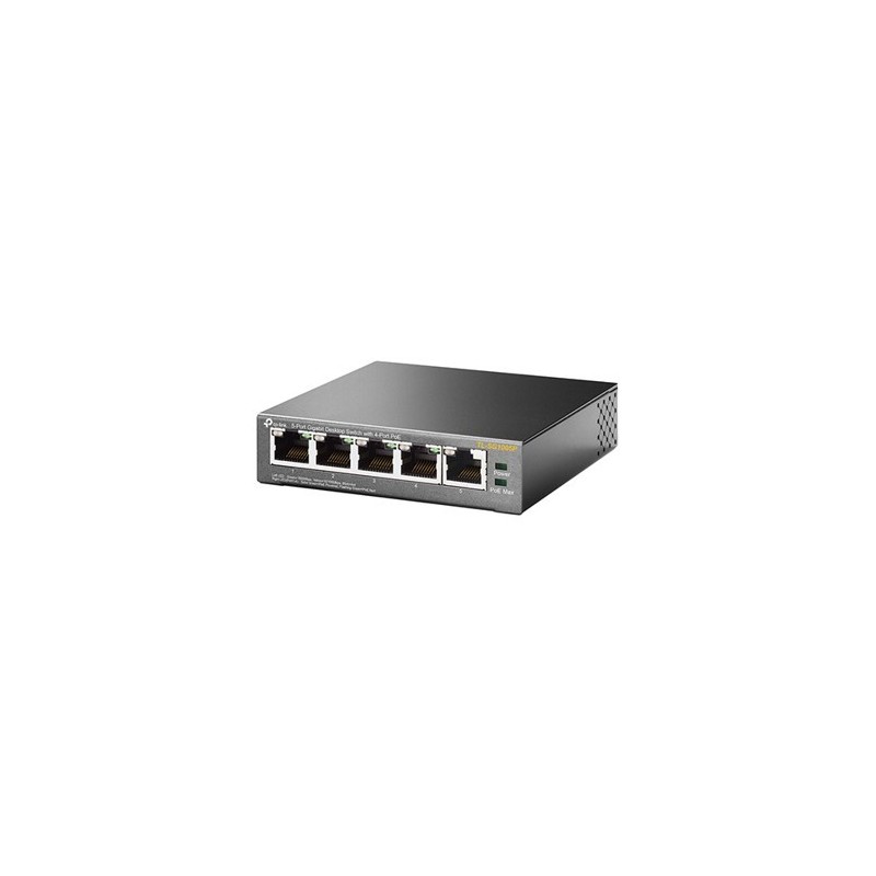 Switch 5 puertos 10 - 100 - 1000 4 ptos poe 56w tp - link
