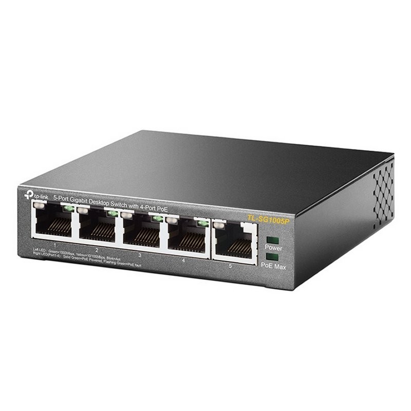 Switch 5 puertos 10 - 100 - 1000 4 ptos poe 56w tp - link