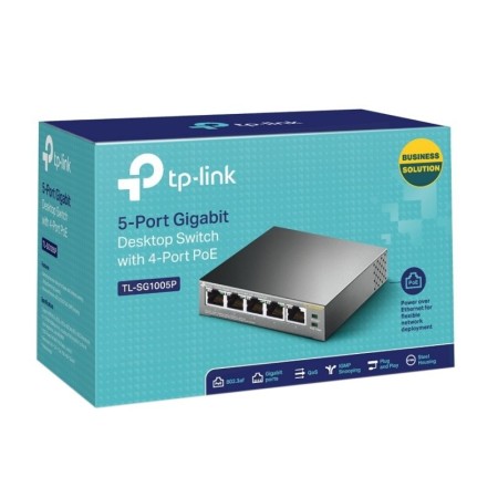 Switch 5 puertos 10 - 100 - 1000 4 ptos poe 56w tp - link