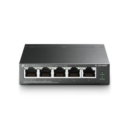Switch 5 puertos 10 - 100 - 1000 4 ptos poe 56w tp - link