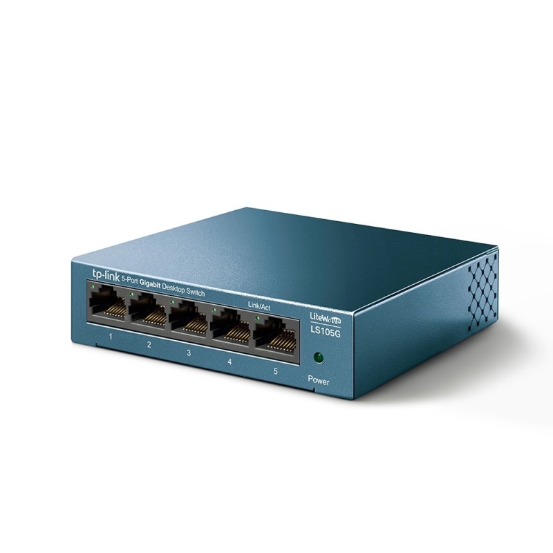 Switch 5 puertos 10 - 100 - 1000 tp - link azul claro