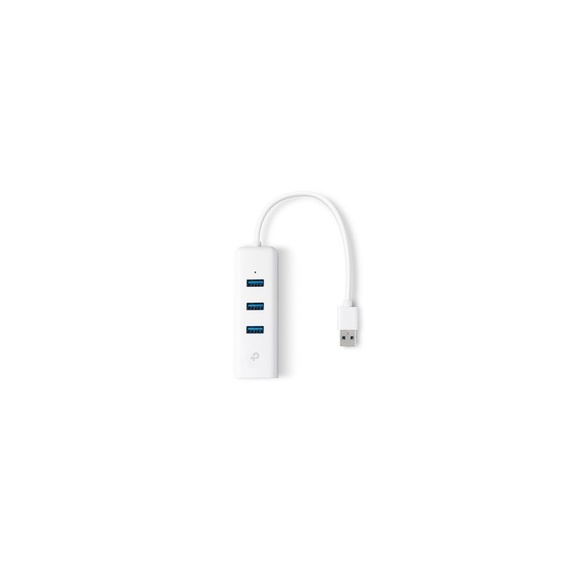Adaptador usb a ethernet gigabit + hub de 3 puertos usb 3.0 tp link