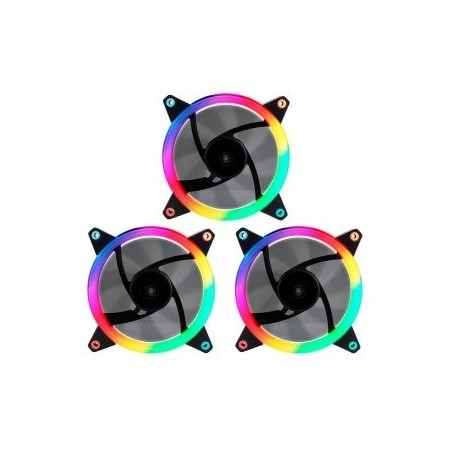 Kit ventiladores cpu gaming unykach ring led argb 3 x 120mm - incluye controladora