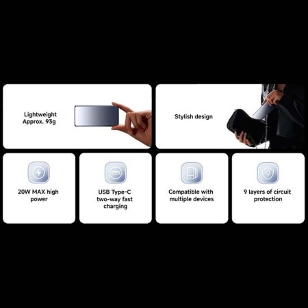 Powerbank 5000mAh Xiaomi Ultra Slim Powerbank/ 20W/ Plata
