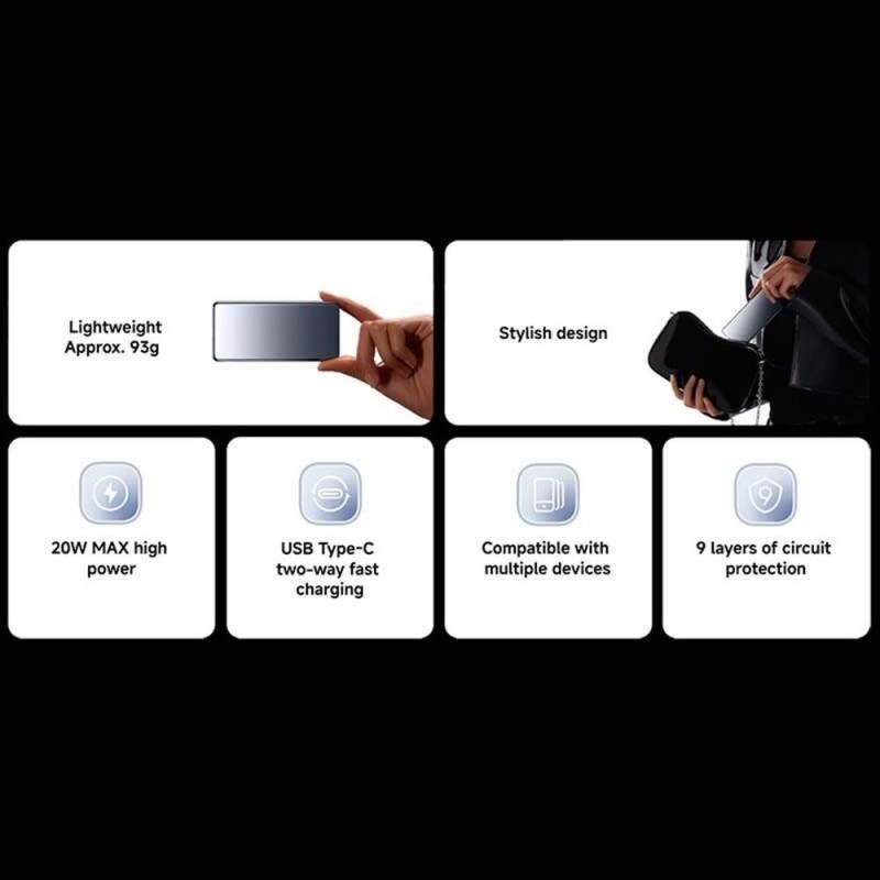 Powerbank 5000mAh Xiaomi Ultra Slim Powerbank/ 20W/ Plata