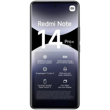 Smartphone Xiaomi Redmi Note 14 Pro+ 8GB/ 256GB/ 6.67″/ 5G/ Negro