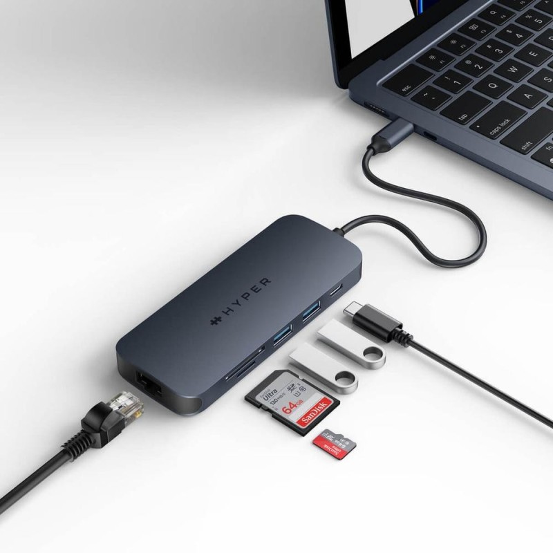 Hub hyper drive ecosmart gen.2 universal usb - c® 8 - in - 1 140 w pd3.1