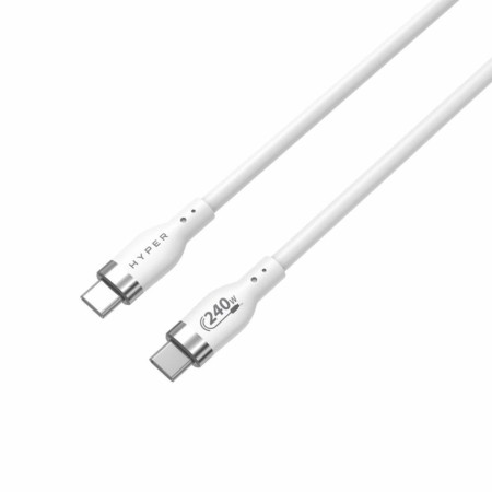 Cable usb tipo c hyper 2m - macho - macho - blanco